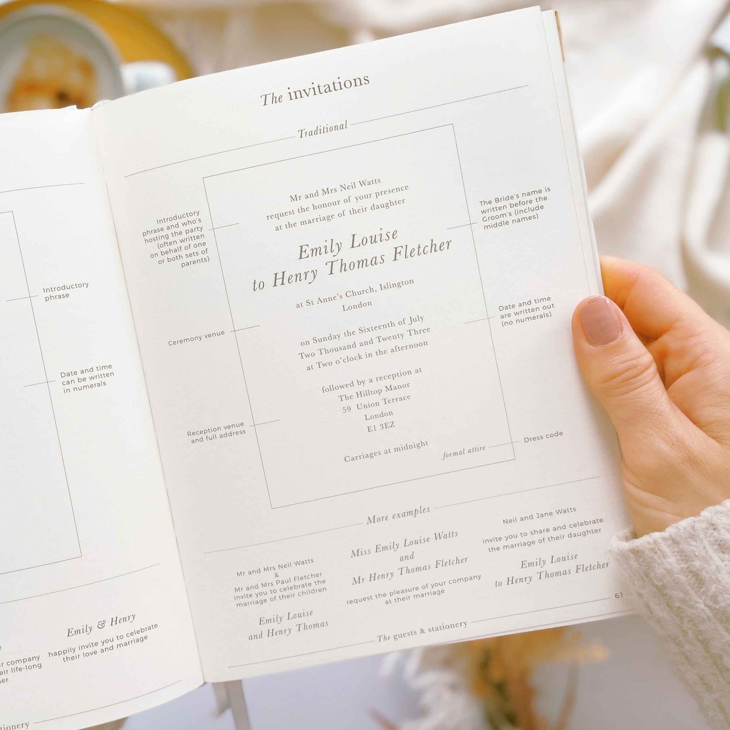 Luxury eucalyptus wedding planner book with gilded edge