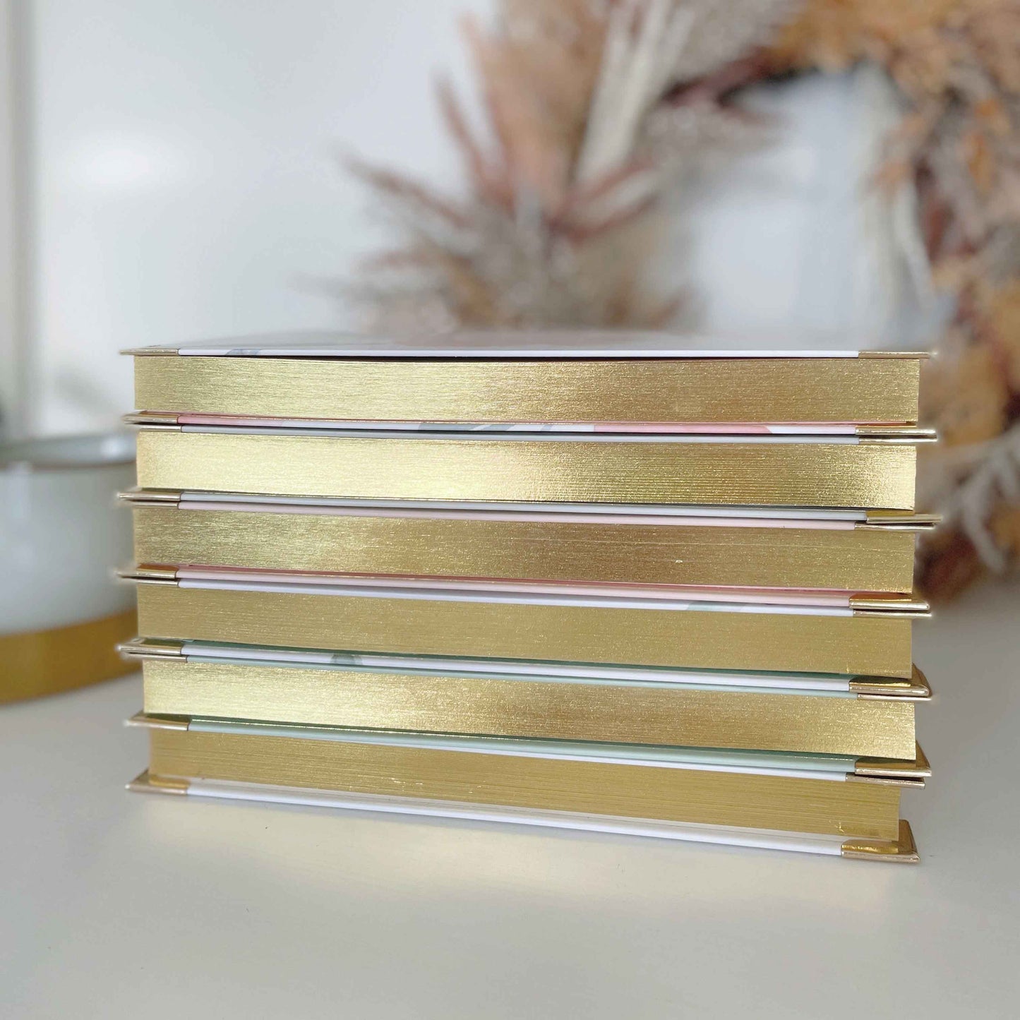 Luxury eucalyptus wedding planner book with gilded edge