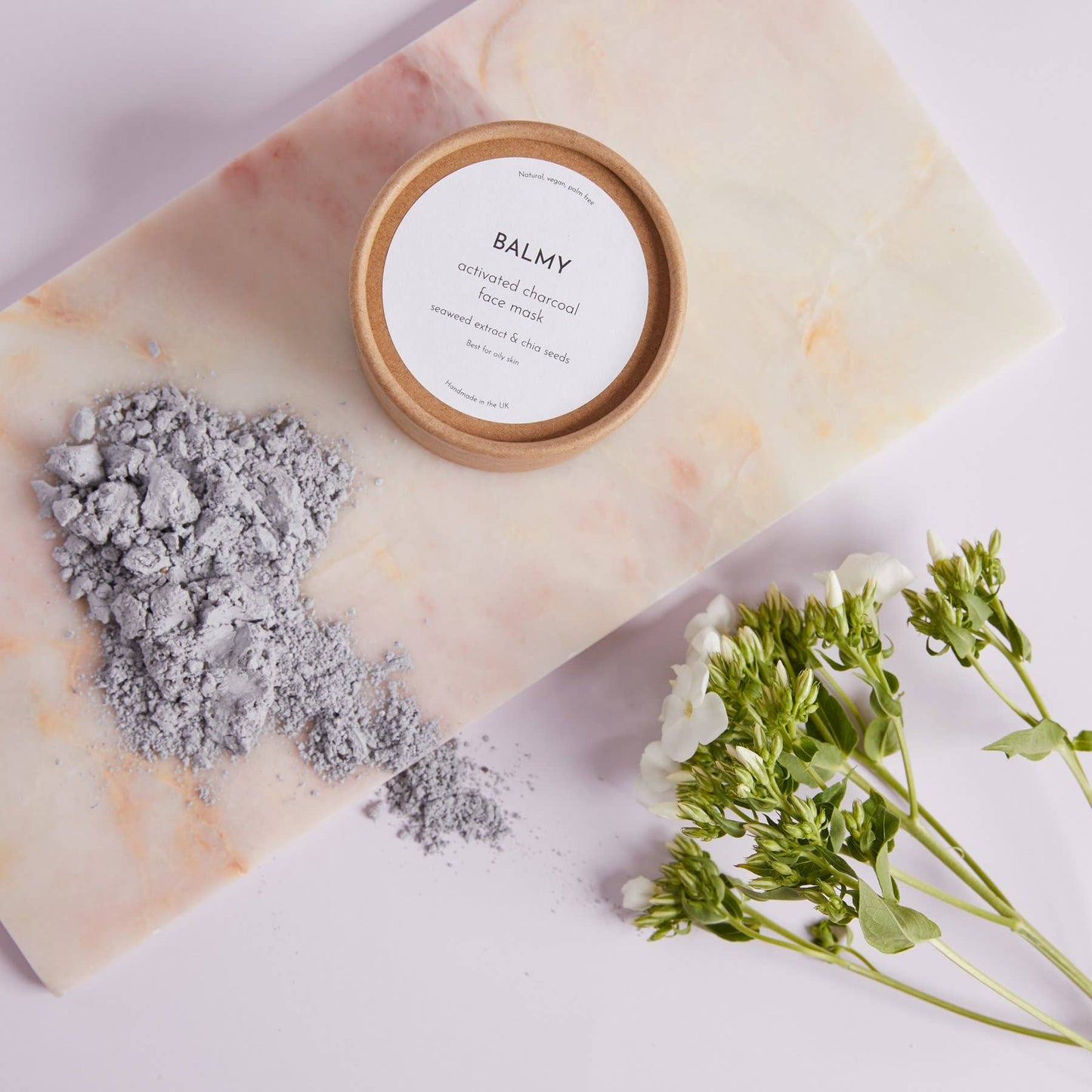 Activated charcoal powdered face mask