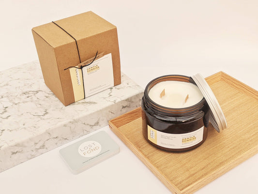 Eucalyptus & lavender essential oil scented soy candle