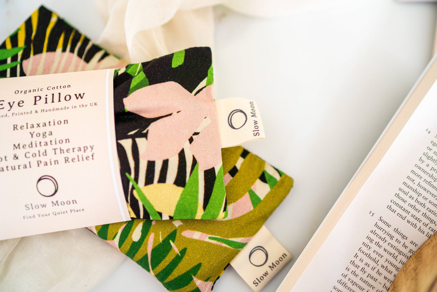 Organic cotton eye pillow for relaxation and yoga