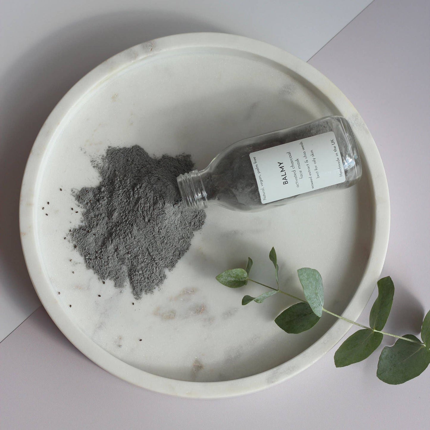 Activated charcoal powdered face mask