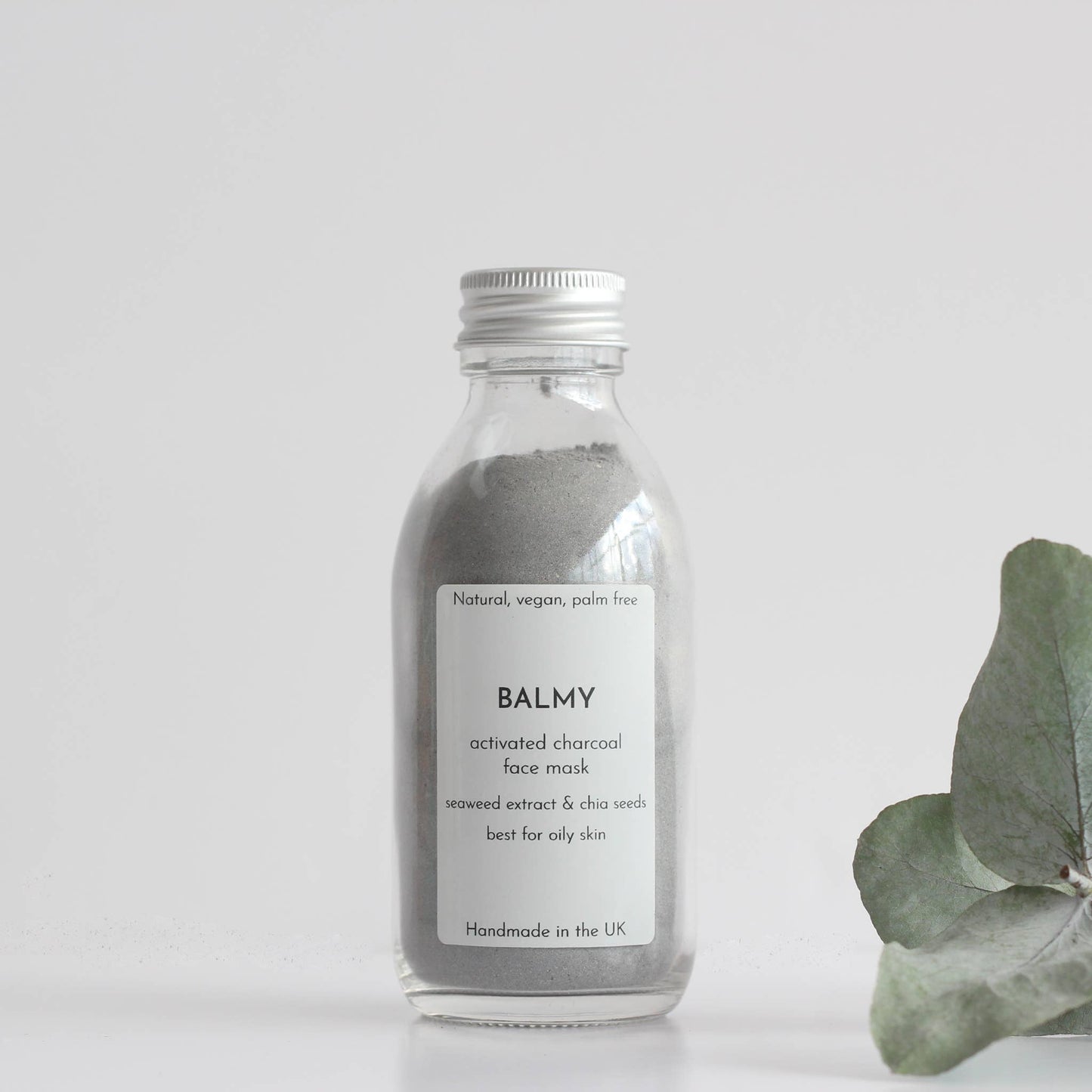 Activated charcoal powdered face mask