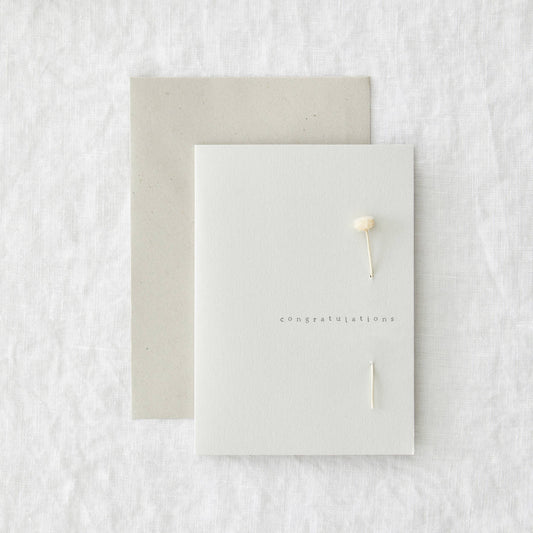 Congratulations - Threaded dried flower greeting card